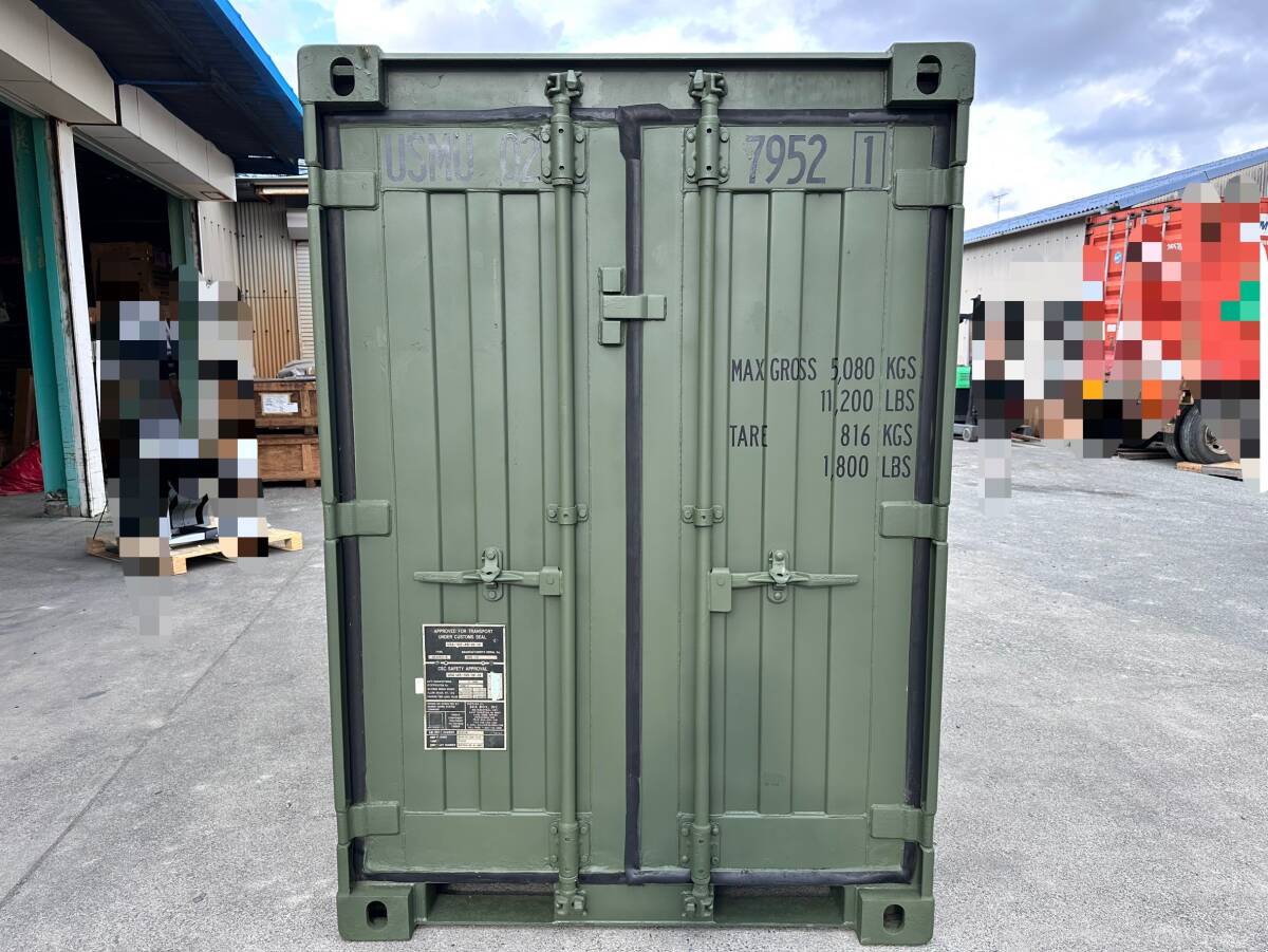 [ the US armed forces discharge goods ]USMC steel container both sides opening Mini container cupboard storage room shell ta- Setagaya base secret basis ground bike garage ( direct )KD16BM-N#24