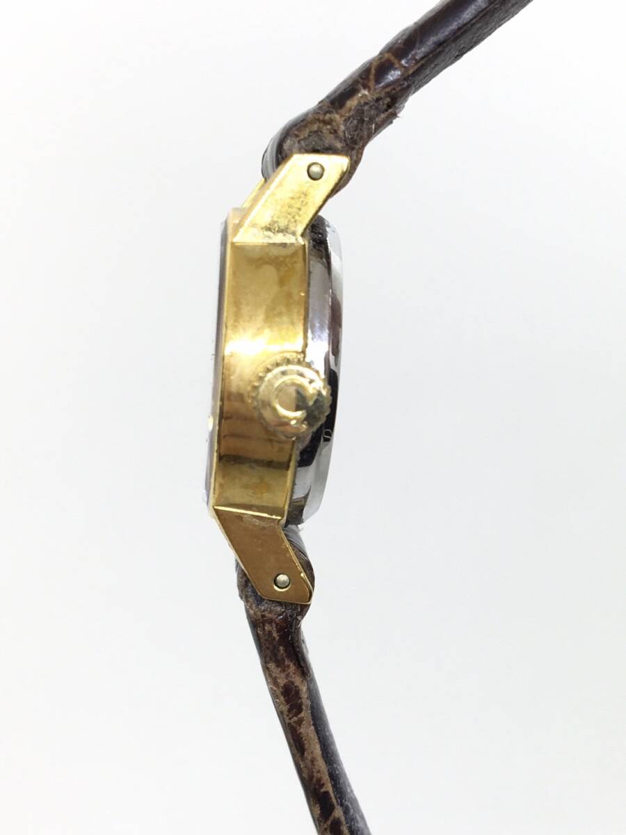【120円】 OMEGA オメガ 腕時計 DE VILLE ゴールド文字盤 ベルト破れあり 不動品の画像5
