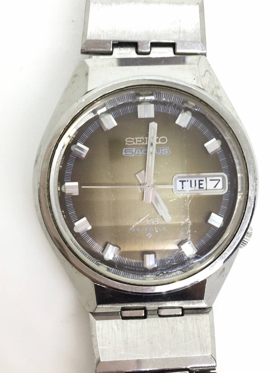 【120円】 SEIKO セイコー 腕時計 6106-7690 5アクタス 25石 カットガラス 稼働品の画像3