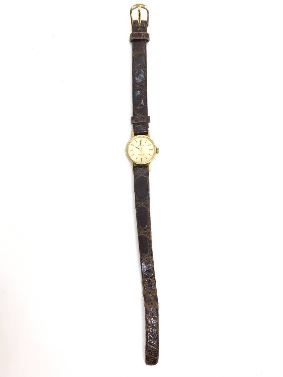 【120円】 OMEGA オメガ 腕時計 DE VILLE ゴールド文字盤 ベルト破れあり 不動品の画像2