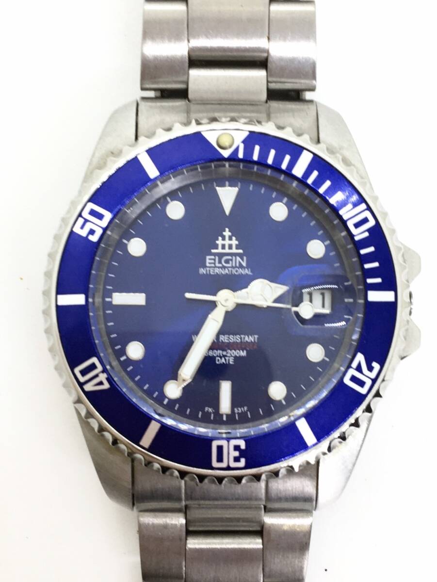  【120円】 ELGIN エルジン 腕時計 FK-531 自動巻き リューズはずれ 稼働品の画像3