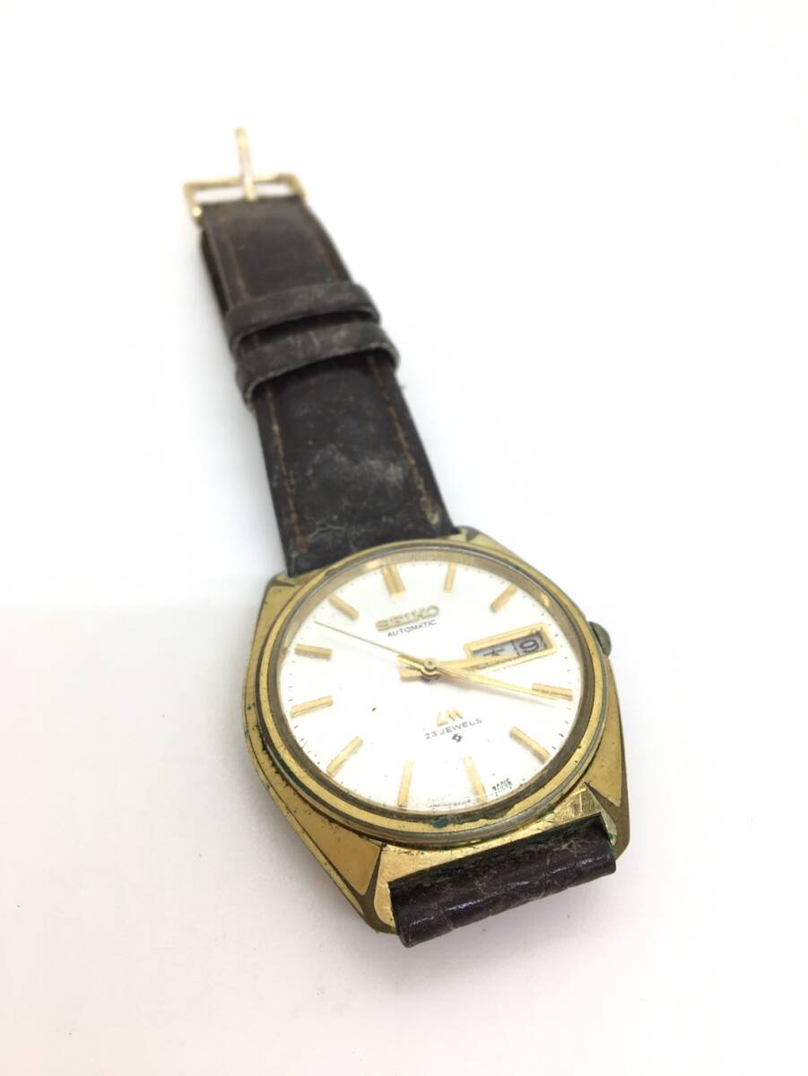  【120円】 SEIKO セイコー 腕時計 5606-7000 ロードマチック 23石 白文字盤 汚れあり 稼働品_画像1