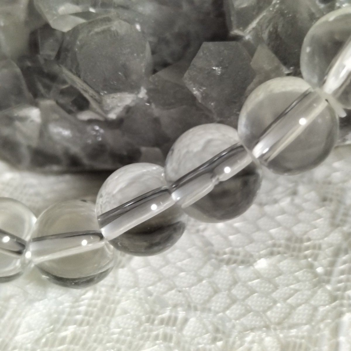 【月末特価】水晶8mm珠 ピアスとブレスレット(16cm)セット  天然石 パワーストーン アクセサリー ハンドメイド