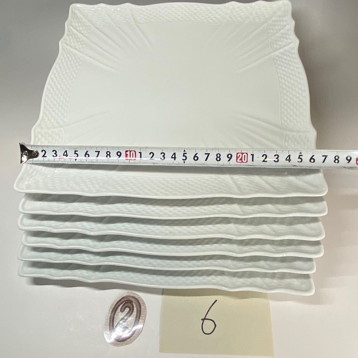 リチャードジノリ スクエアプレート ベッキオホワイト Richard Ginori 角皿 プレート 大皿 6枚 イタリア 白磁 白 食器 の画像1