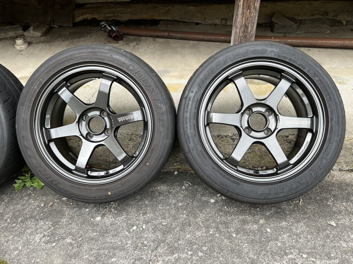 TE37SONIC 7J+35 16インチ FACE2 ４本セット 4h 4穴 PCD100 DUNLOP DIREZZA ZⅢ 205/50R156の画像3