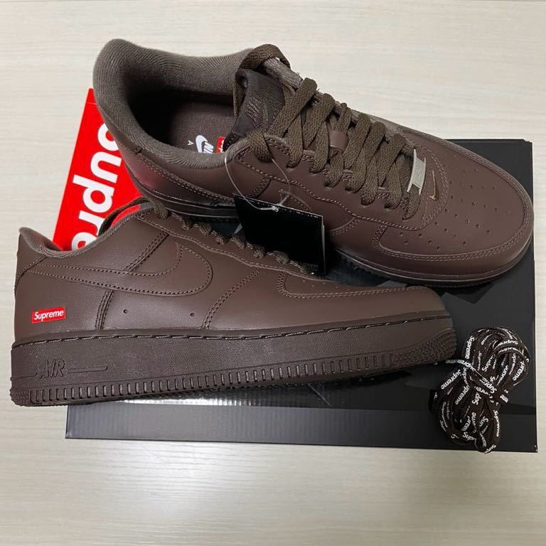 国内正規新品 Supreme Nike Air Force 1 Low sp ブラウン シュプリーム ナイキ エアフォース US9 27cm brown 茶_画像1