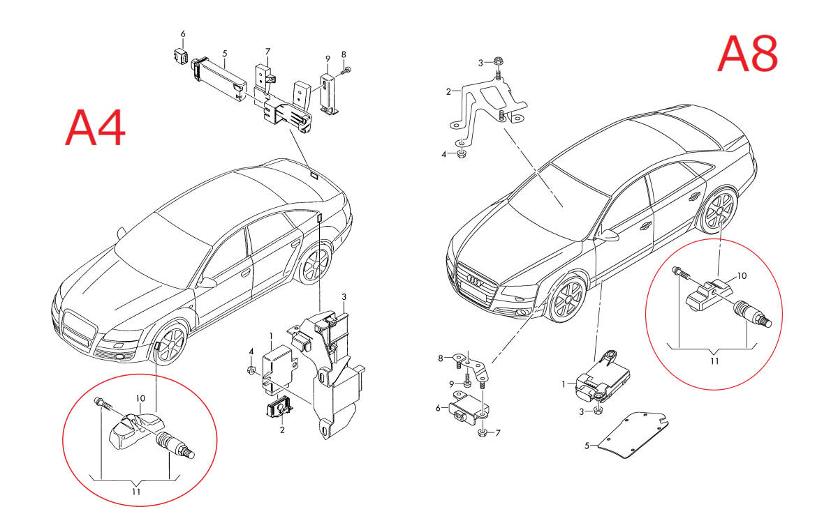 AUDI VW Volkswagen Porsche 433MHz tire TRMS/ monitor / empty atmospheric pressure sensor (1~8 piece ) A4 A8 Avant R8 quattro 911 other 7PP907275F 4F0907275