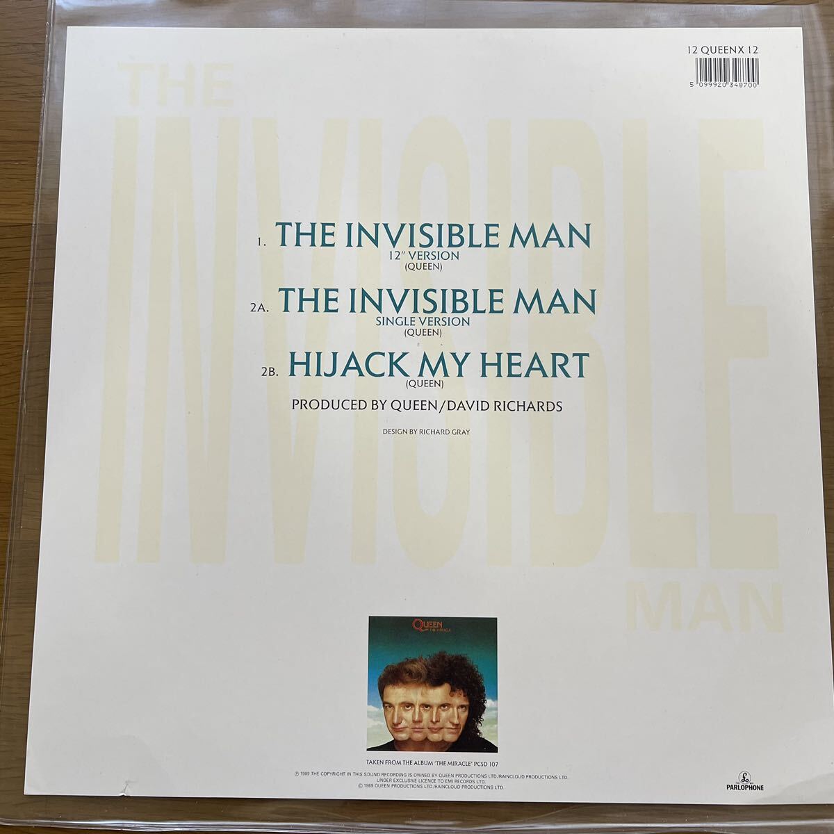 Queen The Invisible Man 12インチシングル UK盤 クリア・レコード_画像2