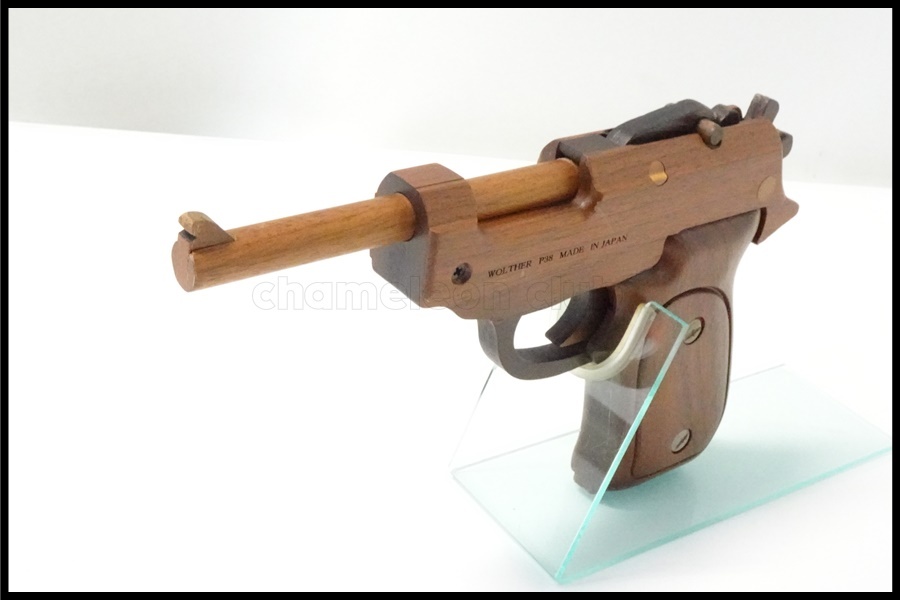  Tokyo ) Sasaki industrial arts warusa-P38 wooden rubber band gun walnut material 