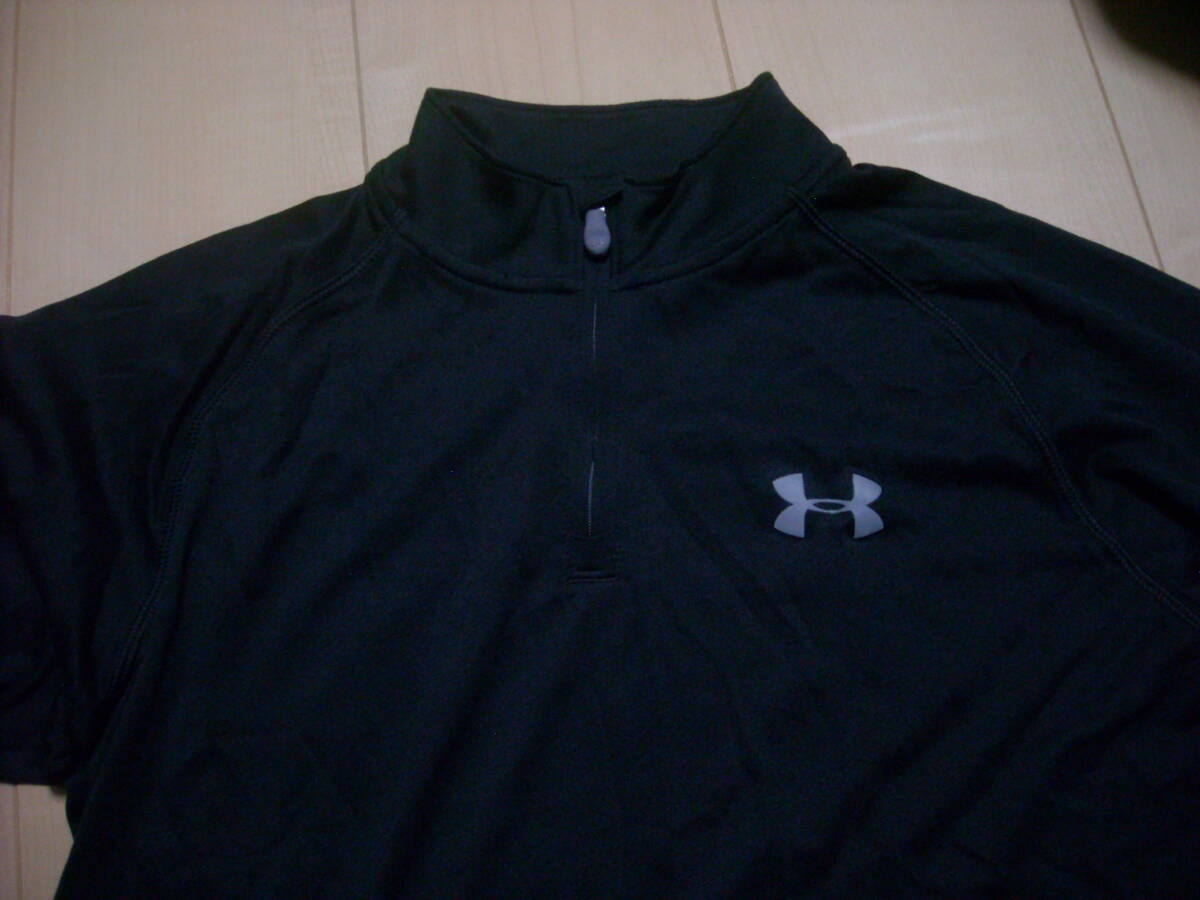  beautiful goods * Under Armor UNDER ARMOUR* Junior * long sleeve Tec 1/4 Zip UP shirt * black * size YXL*BTR1470* heat gear 