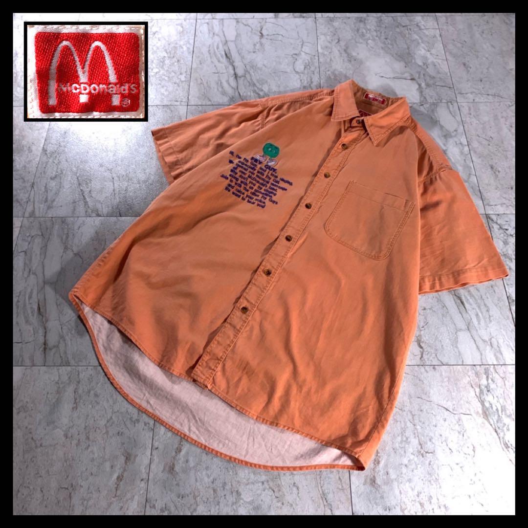 90s US古着 McDonald's マクドナルド 企業 刺繍 ワークシャツ