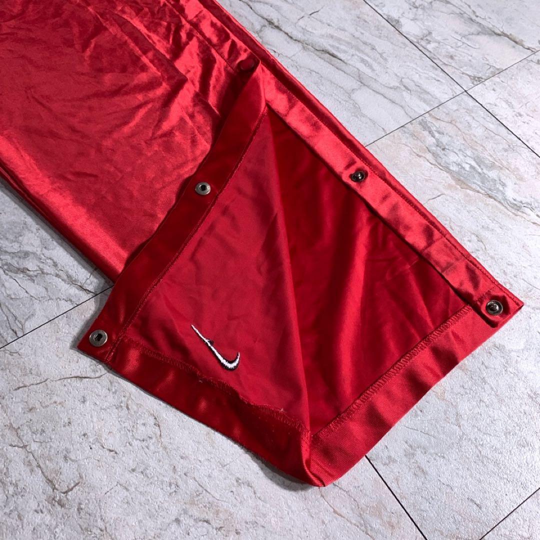 00s NIKE サイド スナップボタン ジャージ トラックパンツ 赤 XL_画像6