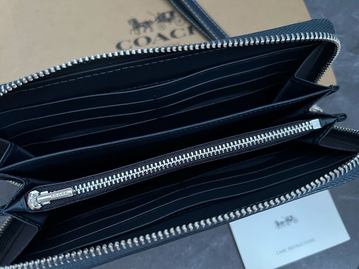 新品】coach 財布 長財布 メンズ ブルー ブラック シグネチャー コーチ 新品】coach 財布 長財布 メンズ ブルー ブラック シグネチャー コーチ