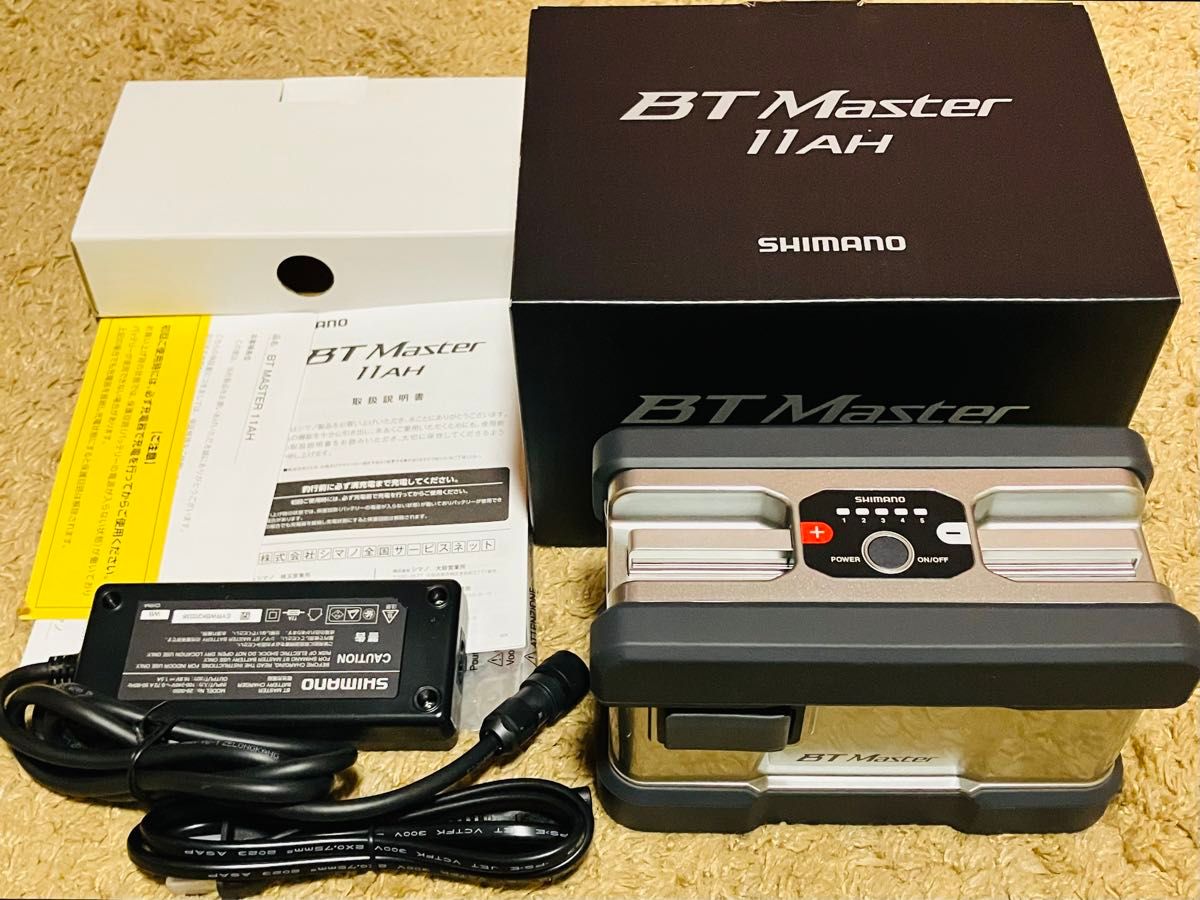 9 新品 シマノ 純正 BT マスター 11AH リチウムイオンポリマー バッテリー 専用充電器付 セット 電動リール フォース