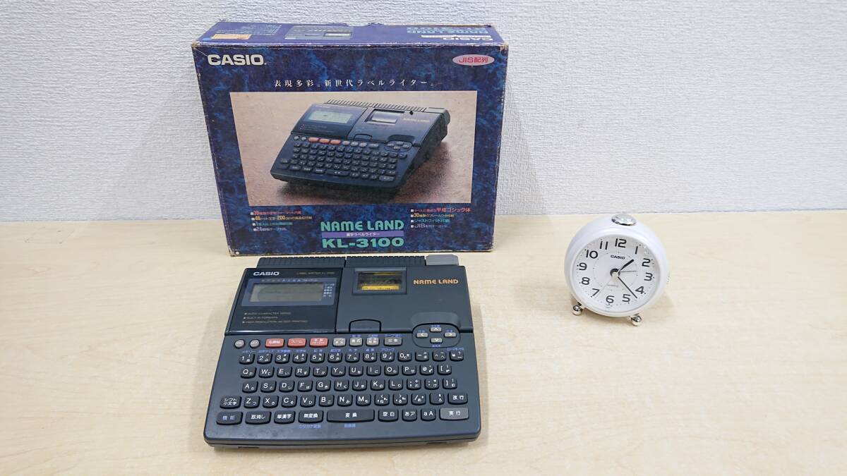 【中古・家電】：カシオ製 タイプライター 置時計 ２種セット NAMELAND KL-3100 / TQ-149 欠品有り 現状販売 ジャンク(20240423)_画像1