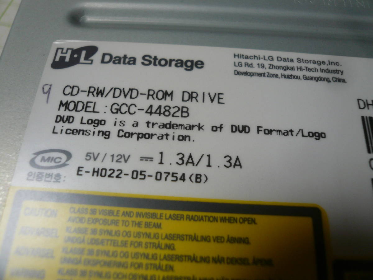 即決有　H.L Data Storage DVD-ROM DRIVE GCG-4482B　黒BLACK　DVDドライブ　送料520円　動作未確認_画像5