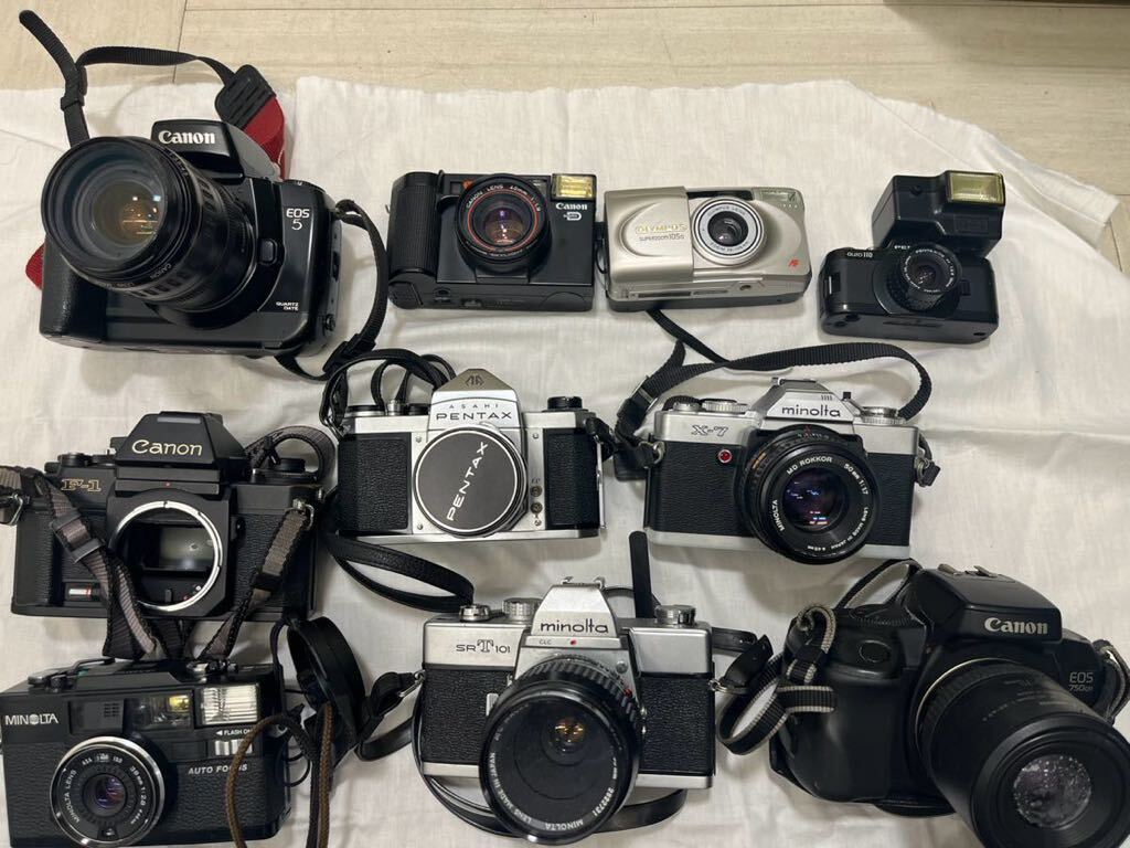 【おまとめ】1円〜 ジャンクカメラ フィルムカメラ デジカメ 19点 Canon MINOLTA PENTAX など約12キロの画像3