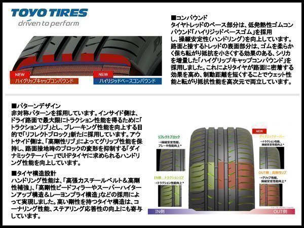 [新品]TOYO PROXES Sport 225/50R17 1本送料\1,100～ トーヨー タイヤ プロクセス スポーツ 225/50ZR17 225/50 17インチ_ウェット性能と転がり性能を高次元で両立