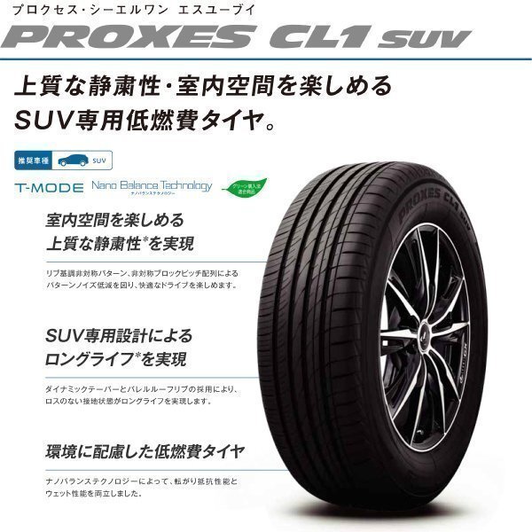 4本セット 205/60R16 92H プロクセスCL1SUV 4本送料4,400～ SUV専用 タイヤ 国産 新品 205-60-16インチ TOYO PROXES サマー タイヤ_画像2