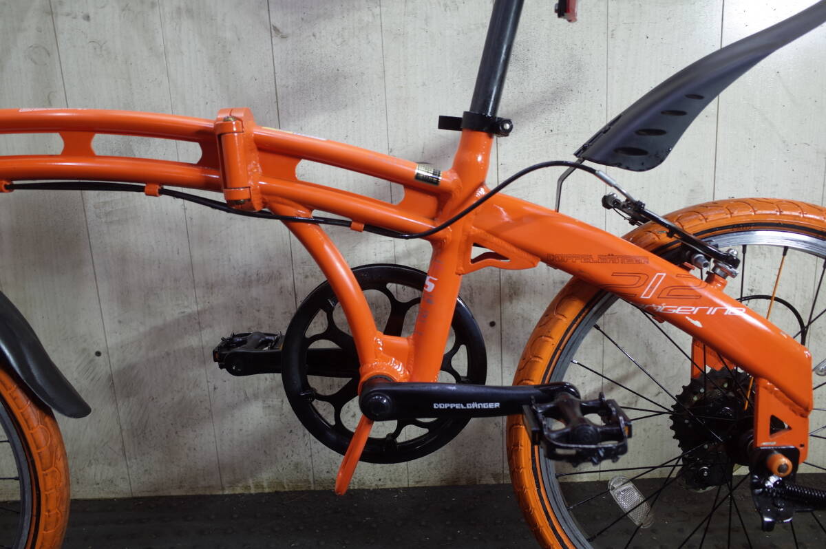 人気良品！ドッペルギャンガー212tangerine 20インチ アルミ シマノ7速 折り畳み自転車の画像4