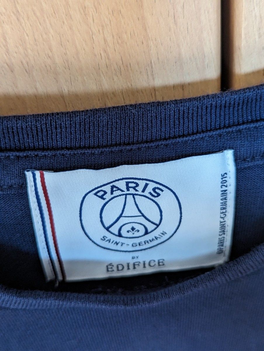 美品【EDIFICE × PARIS SAINTGERMAN】Tシャツ　44 S　エディフェス　パリサンジェルマン　サッカー