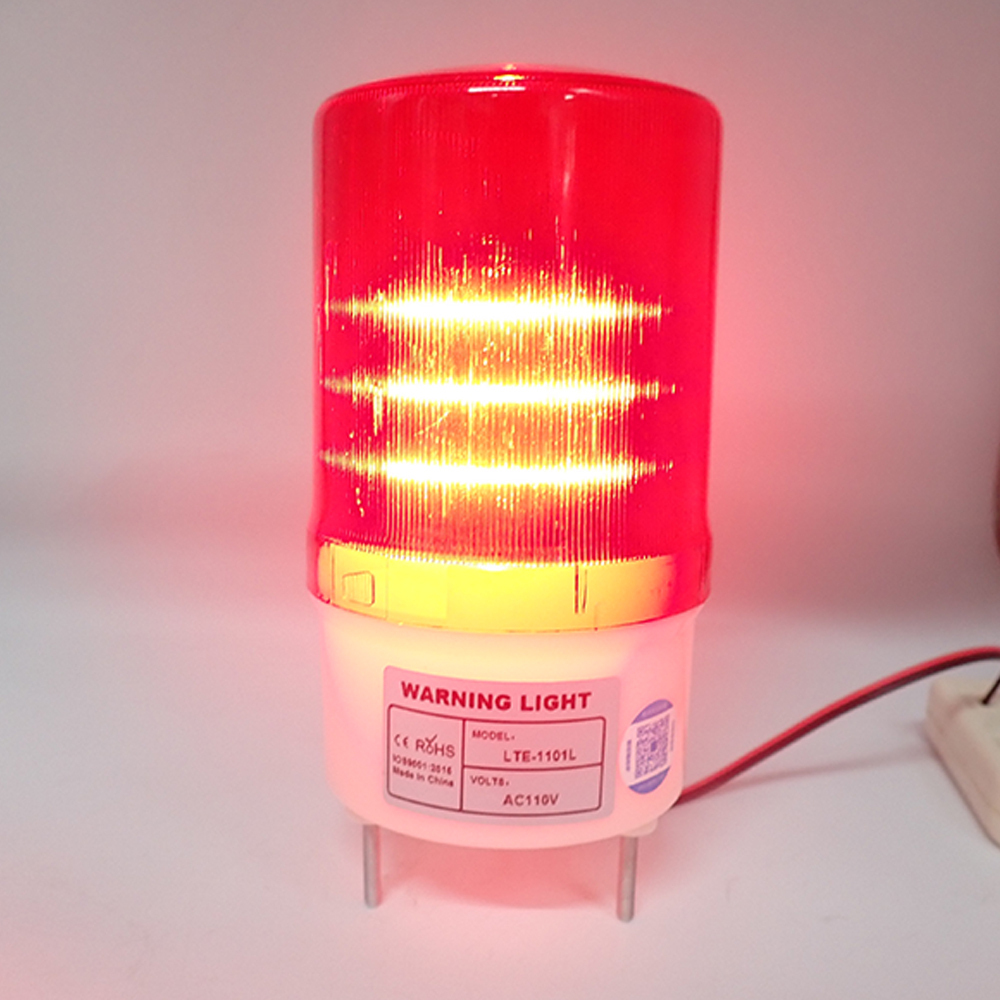 LED 回転灯 赤色 小型 100V 防滴 パトランプ 壁面取り付けブラケット付き 高耐久 高寿命 店舗 看板 サイン灯 ネオンサイン 案内灯の画像2