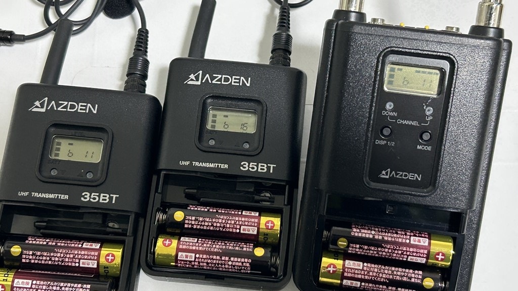 AZDEN 330UPR-L UHF B type dual wireless receiver 2 piece |35BT UHF B type transmitter 4 piece (2 set { used / use problem less }