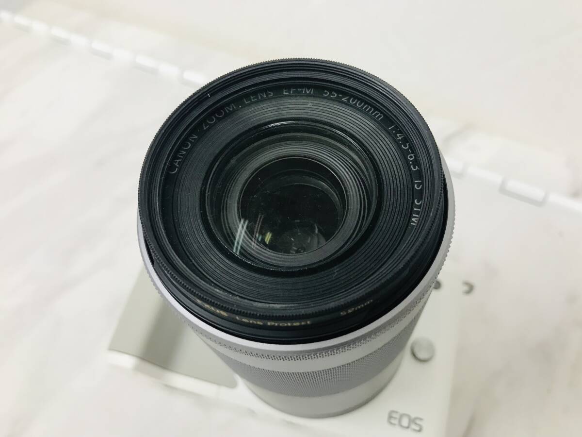 G5296 Canon キャノン EOS kiss M EF-M 15-45mm 55-200mm 通電確認済み_画像9