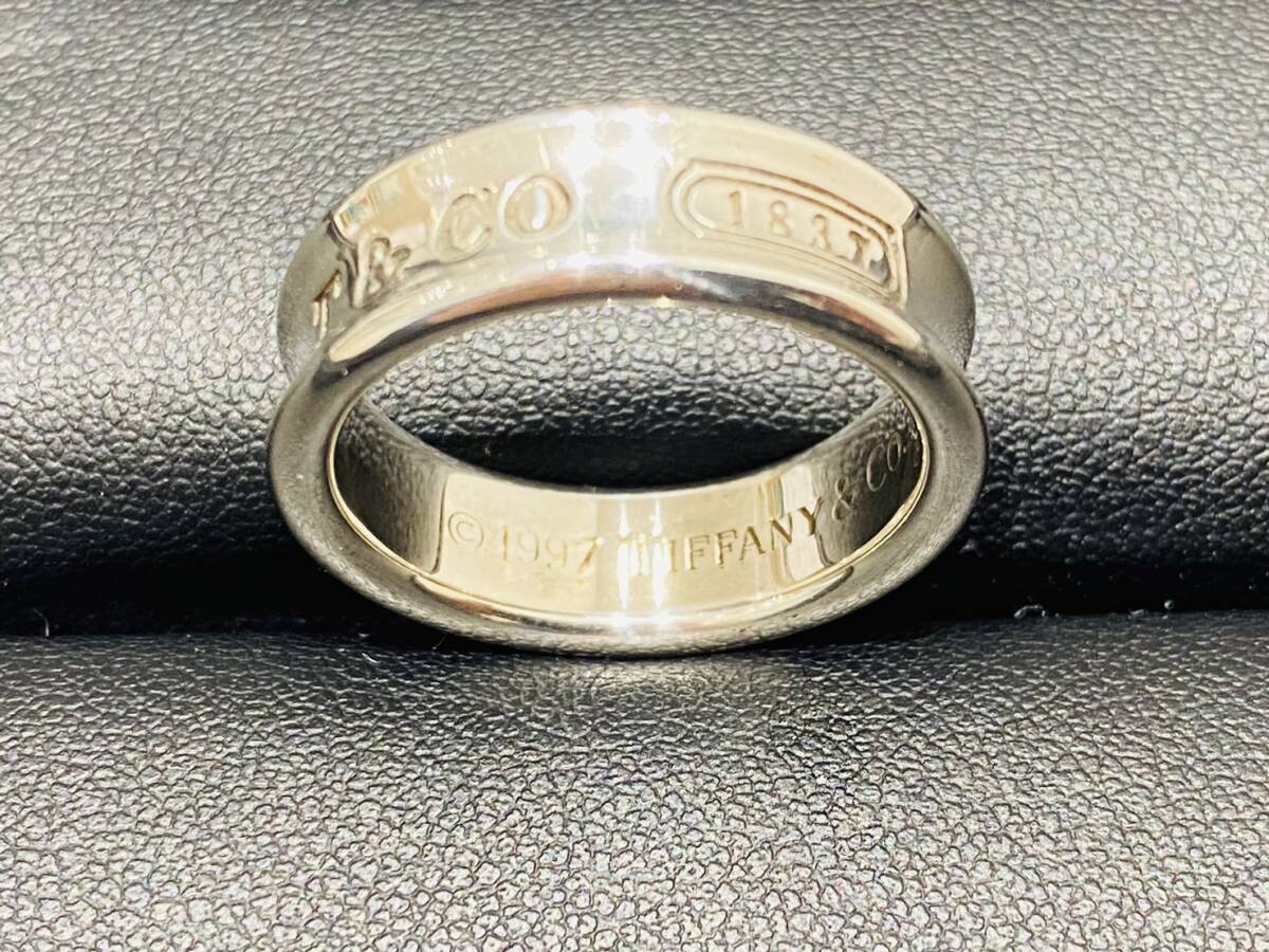 A1903 TIFFANY&Co. 銀製 ナロー リング 約18.5号 8.1g ティファニー 指輪 1837 SV925 刻印あり シルバーの画像3
