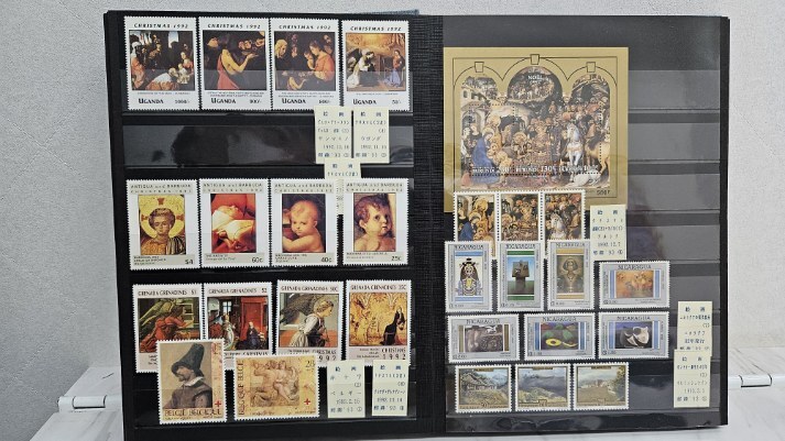 【F2024/04/17⑬】１円～ 整理品 海外切手 中国切手 絵画切手 偉人切手 約20ページの画像6