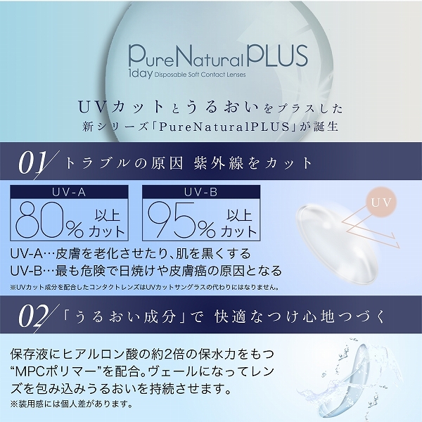 ピュアナチュラルプラス 4箱 30枚入 38% 55% 低含水 高含水 コンタクトレンズ 1day ピュアナチュラルワンデー_画像3