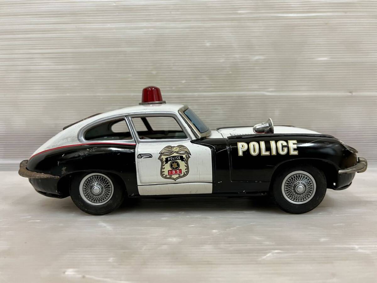野村トーイ ジャガー Eタイプ パトカー ブリキ 自動車 T.N ブリキのおもちゃ JAGUAR E-TYPE 警察 の画像5