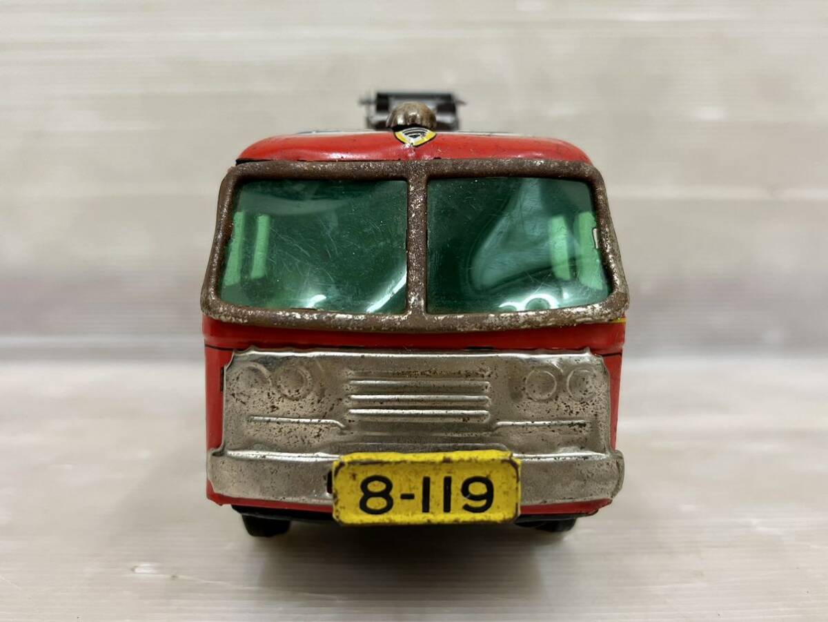 ヨネザワ パーマン 消防車 ブリキ 米澤玩具 自動車 ブリキのおもちゃ ソフビ 人形の画像3