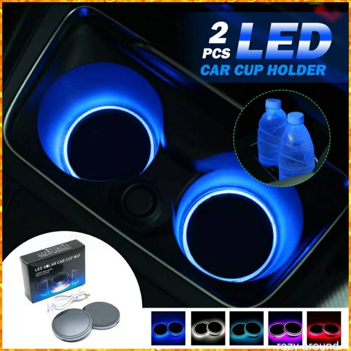 LEDコースター 2個セット カップホルダー ドリンクホルダー トヨタ カー用品 カーアクセサリー レクサス