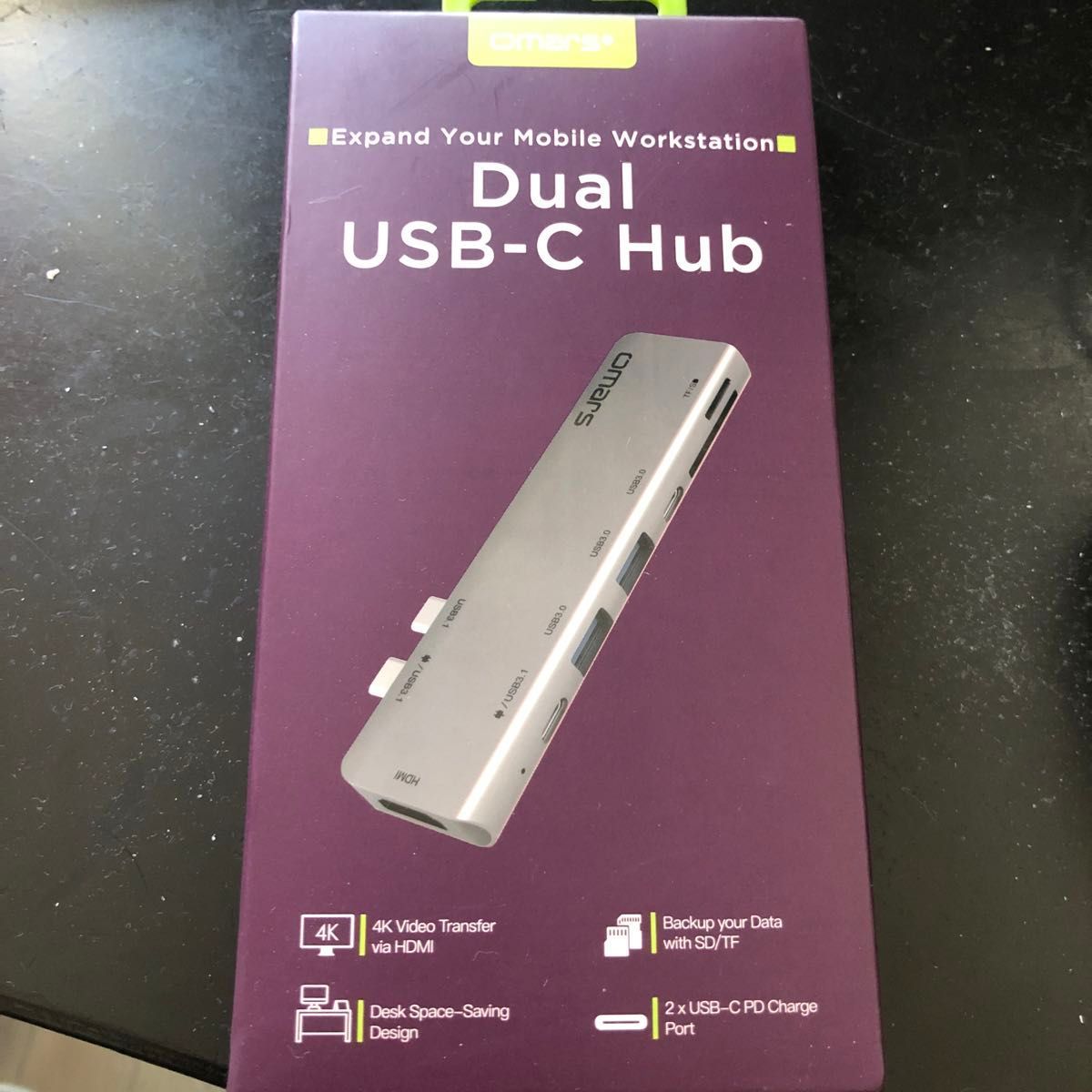 Mac book pro 用　dual USB-C hub  ハブ　HDMI USB3.0 USB-C sd\tf ポート
