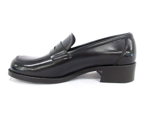  postage 300 jpy ( tax included )#jt117# lady's Hal ta coin Loafer black 24.0cm 6490 jpy corresponding [sin ok ]