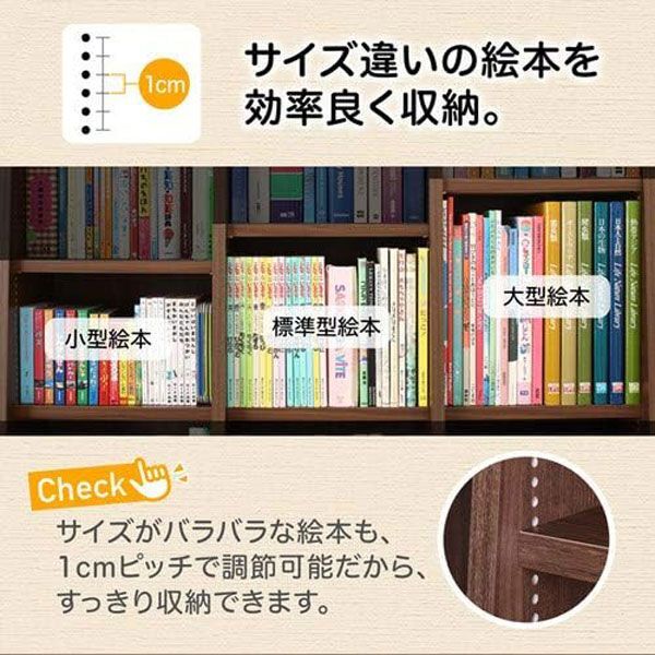 ■ce235■(1)キャスター付き1cmピッチ本棚(W60×H94.5cm) ホワイト【シンオクH】_画像3