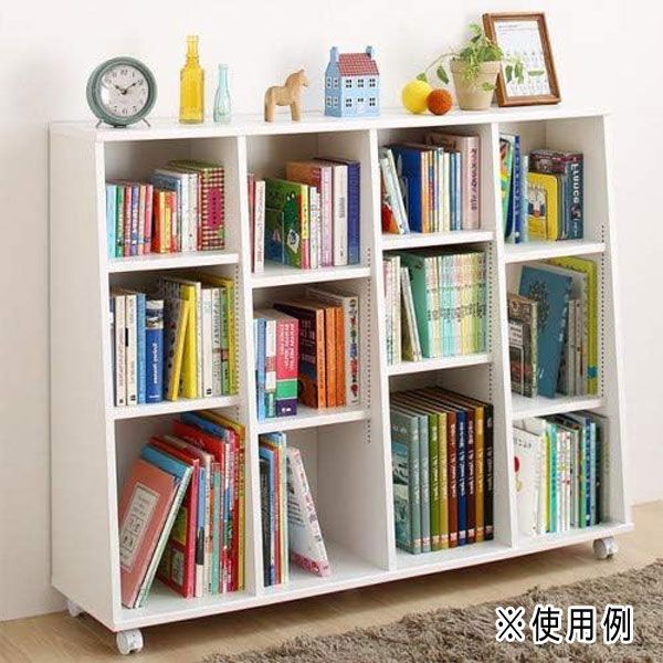 #ce233#(180) with casters .1cm pitch bookshelf (W120×H94.5cm) white / natural [sin ok G]