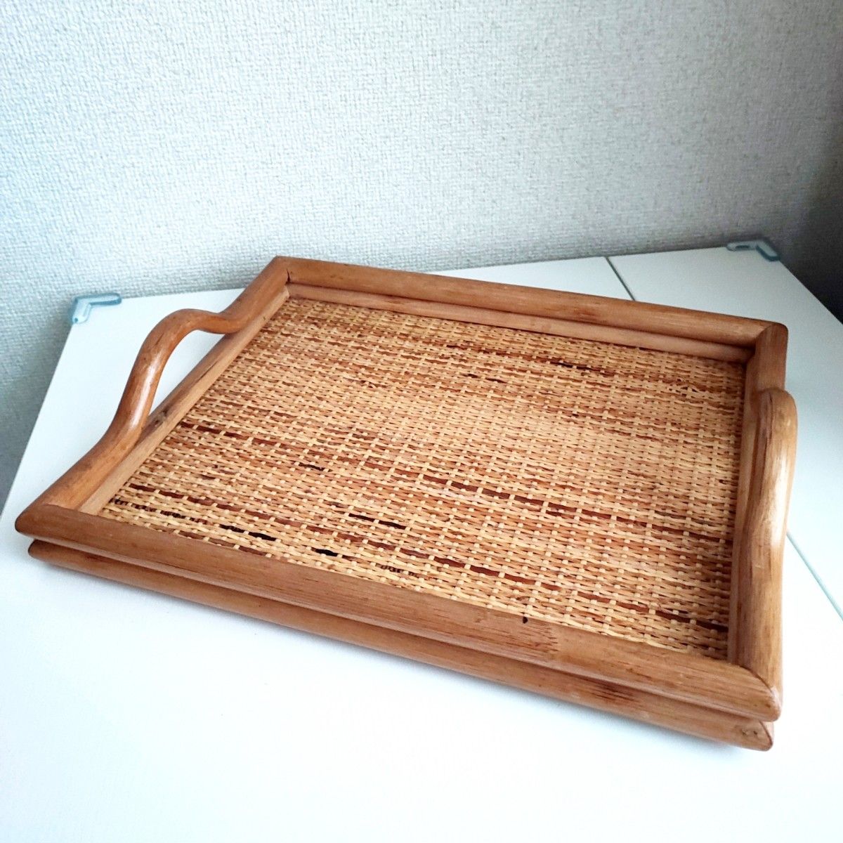 【匿名配送】新品 藤製 トレイ お盆 トレー