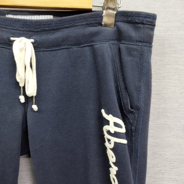 D7 Abercrombie & Fitch アバクロンビー＆フィッチ A＆F スウェット クロップド パンツ 裏起毛 レディース ネイビー サイズ M_画像2