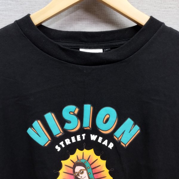 D43 VISION STREET WEAR ヴィジョン ストリートウェア ロンT 長袖 カットソー マリア スケートボード プリント メンズ ブラック サイズ L_画像2