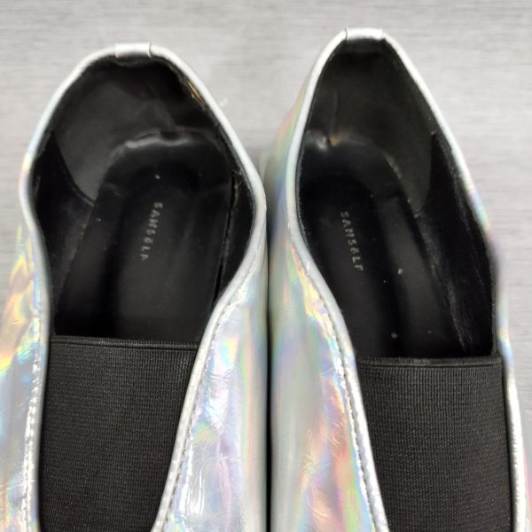 Z1166 SANSELF солнечный собственный плоская обувь металлик серебряный женский размер 38 24.5cm соответствует resort туфли-лодочки квадратное tu