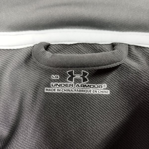 D431 UNDER ARMOUR アンダーアーマー ハーフジップ シャツ カットソー 長袖 ロゴ プリント スポーツ トレーニング メンズ グレー LG_画像8