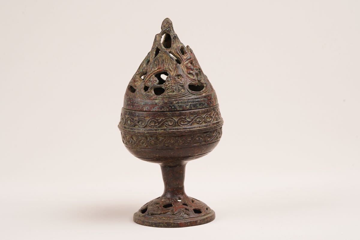 中国 銅製 仏具 香道具 香炉 古銅製 青銅 博山炉 時代物_画像2