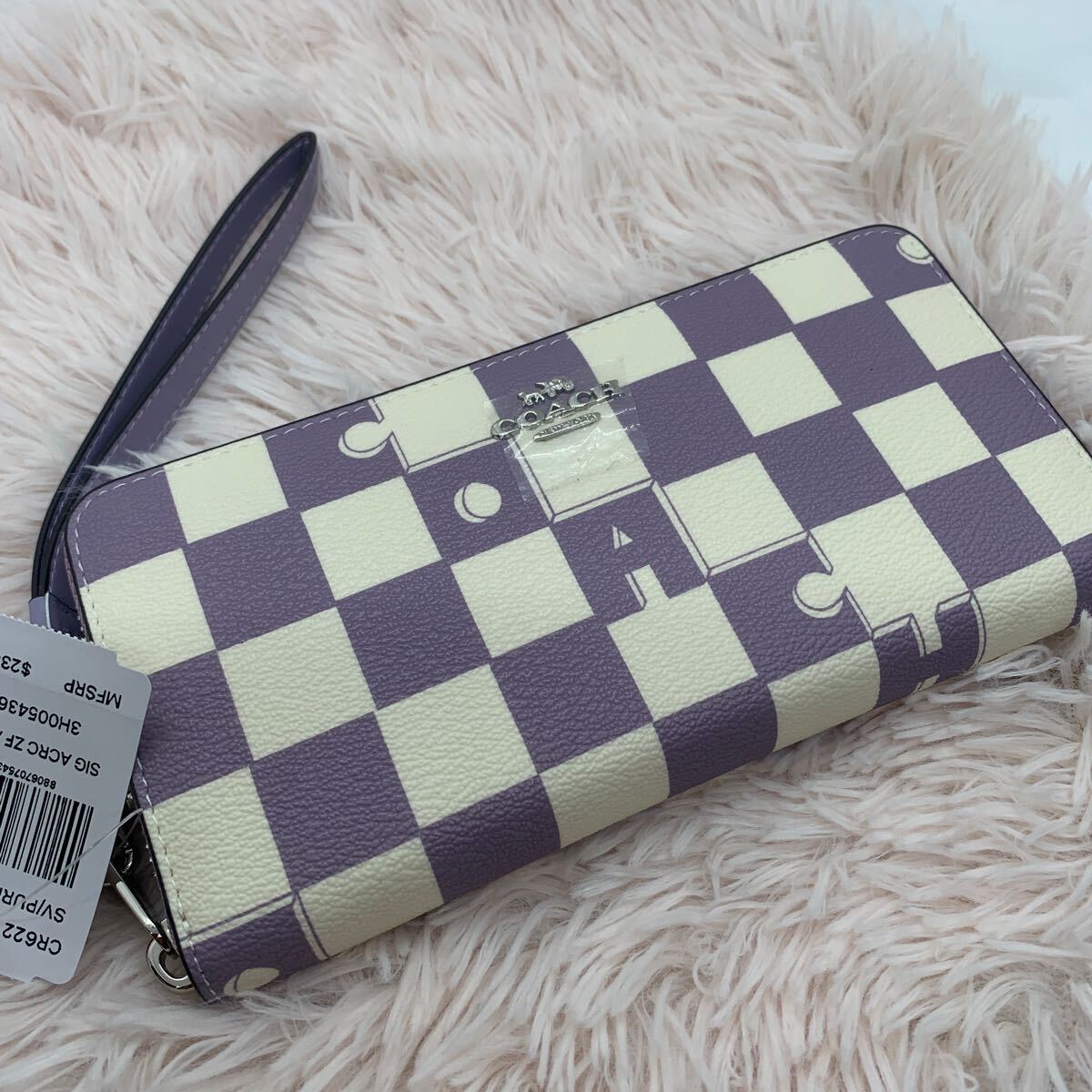 新品未使用 コーチ 長財布 COACH ロング ジップ アラウンド ウォレット・チェッカーボード PVC プリント CR622 _画像1