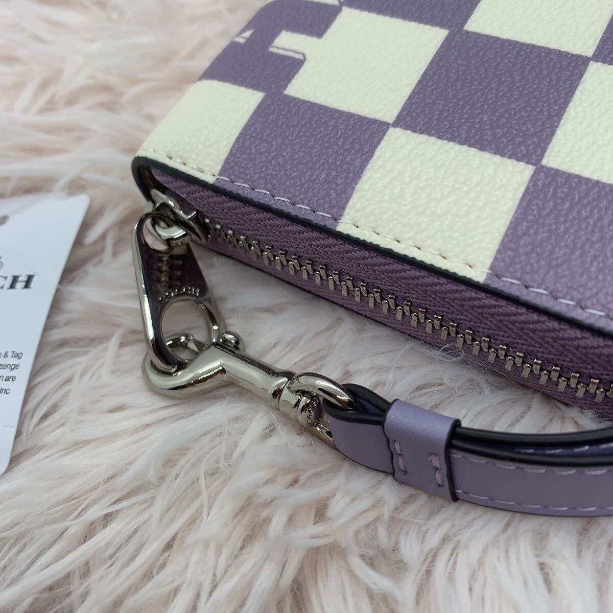 新品未使用 コーチ 長財布 COACH ロング ジップ アラウンド ウォレット・チェッカーボード PVC プリント CR622 _画像4