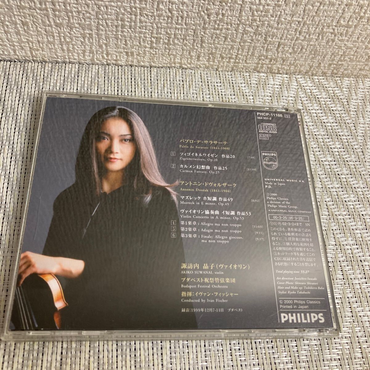 CD/諏訪内 晶子/ツィゴイネルワイゼン〜パッション/ヴァイオリンの画像5