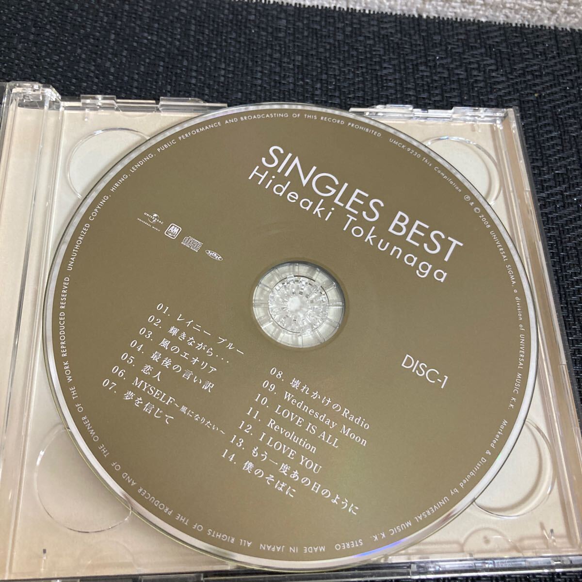 2枚組 CD/徳永英明 /SINGLES BEST/HIDEAKI TOKUNAGA/ベスト_画像2