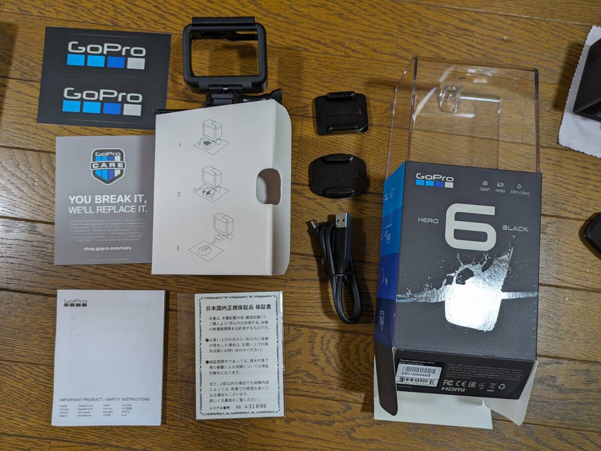 【中古】Go Pro ゴープロ HERO 6 Black 付属品多数_画像2