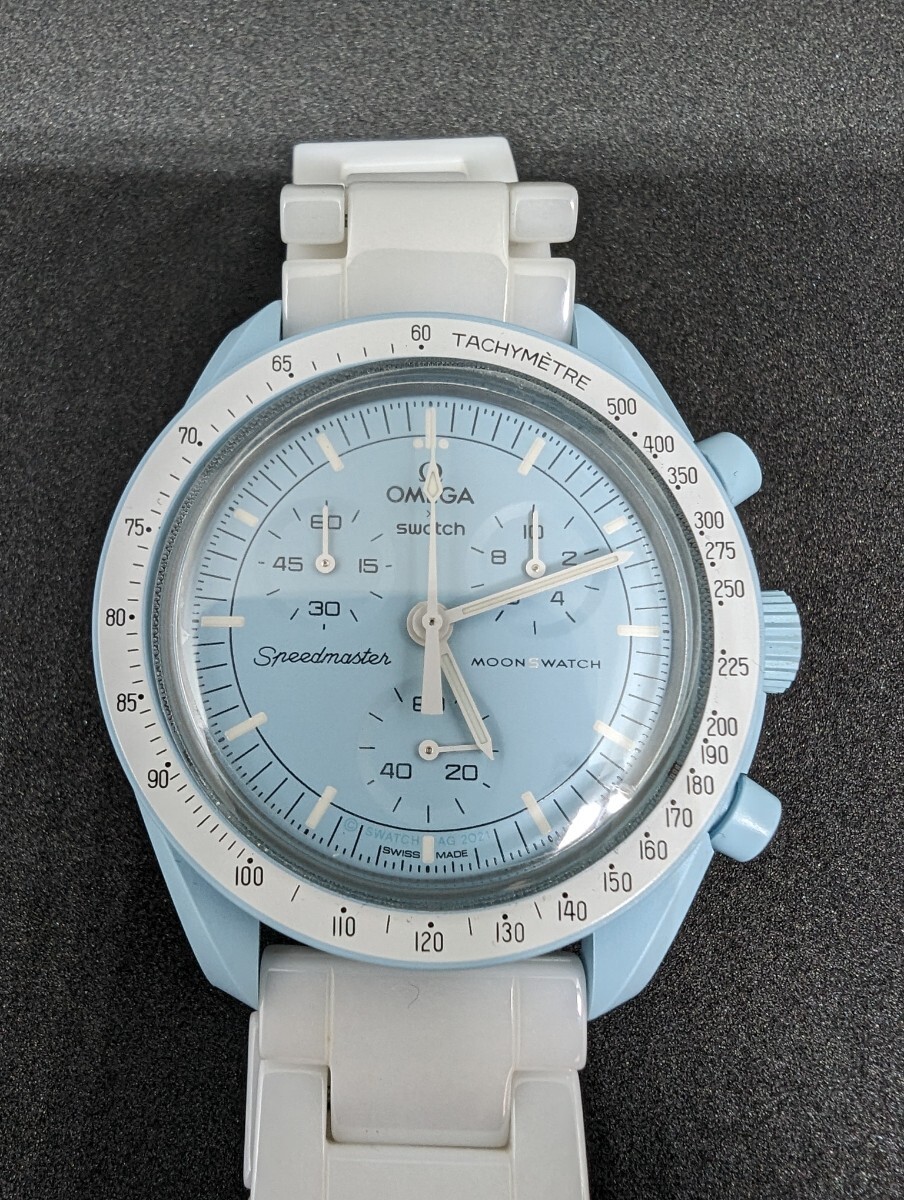 美品 Swatch × Omega Mission to Uranus スウォッチ × オメガ ミッション トゥ ウラヌス 腕時計 セラミックバンド付の画像3